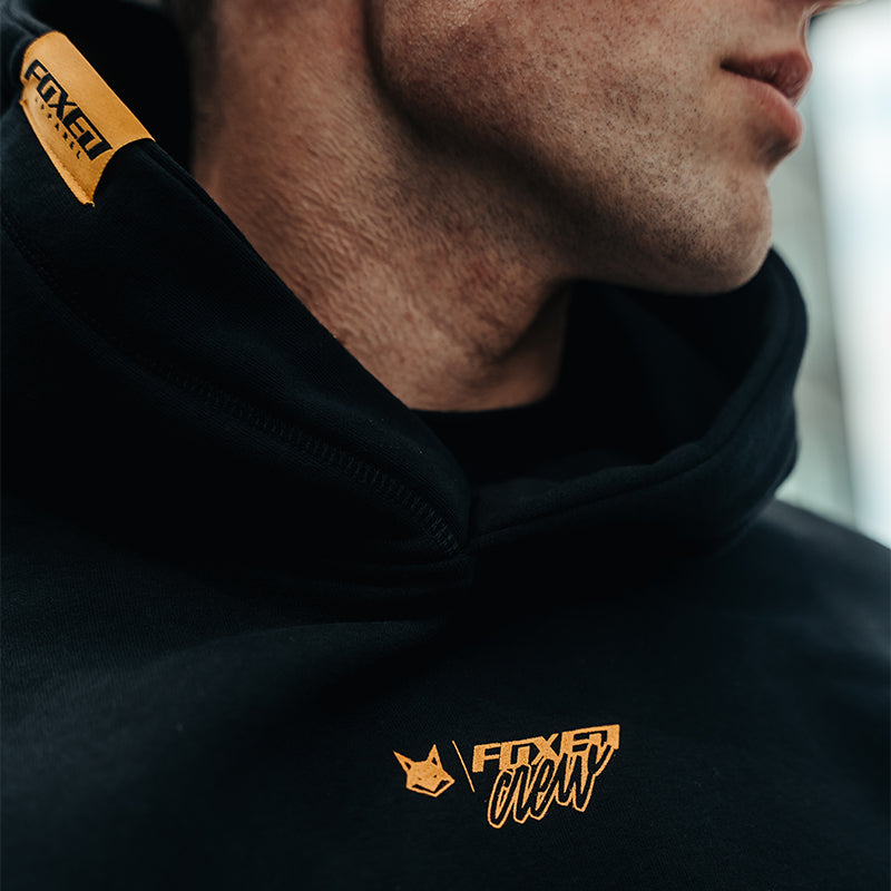 FOXED® CREW UNISEX HOODIE BLACK/YELLOW