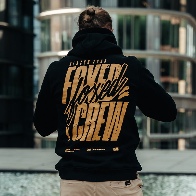 FOXED® CREW UNISEX HOODIE BLACK/YELLOW