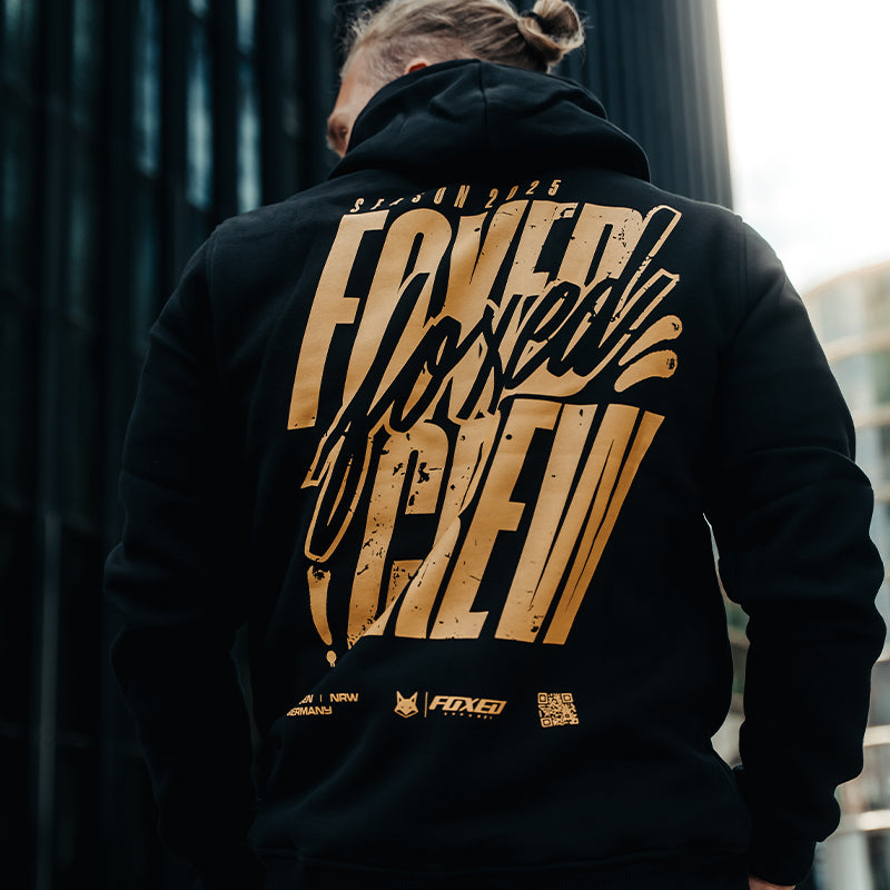 FOXED® CREW UNISEX HOODIE BLACK/YELLOW