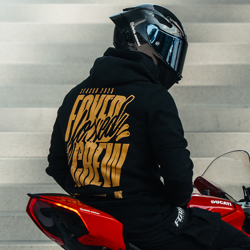 FOXED® CREW UNISEX HOODIE BLACK/YELLOW