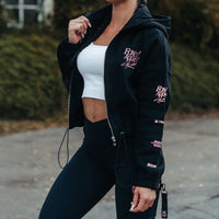 FOXED® DEDICATION CROPPED ZIPPER BLACK/ROSE