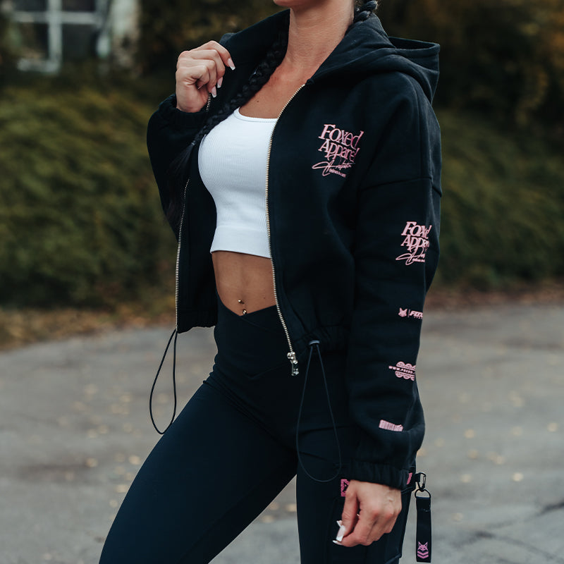 FOXED® DEDICATION CROPPED ZIPPER BLACK/ROSE