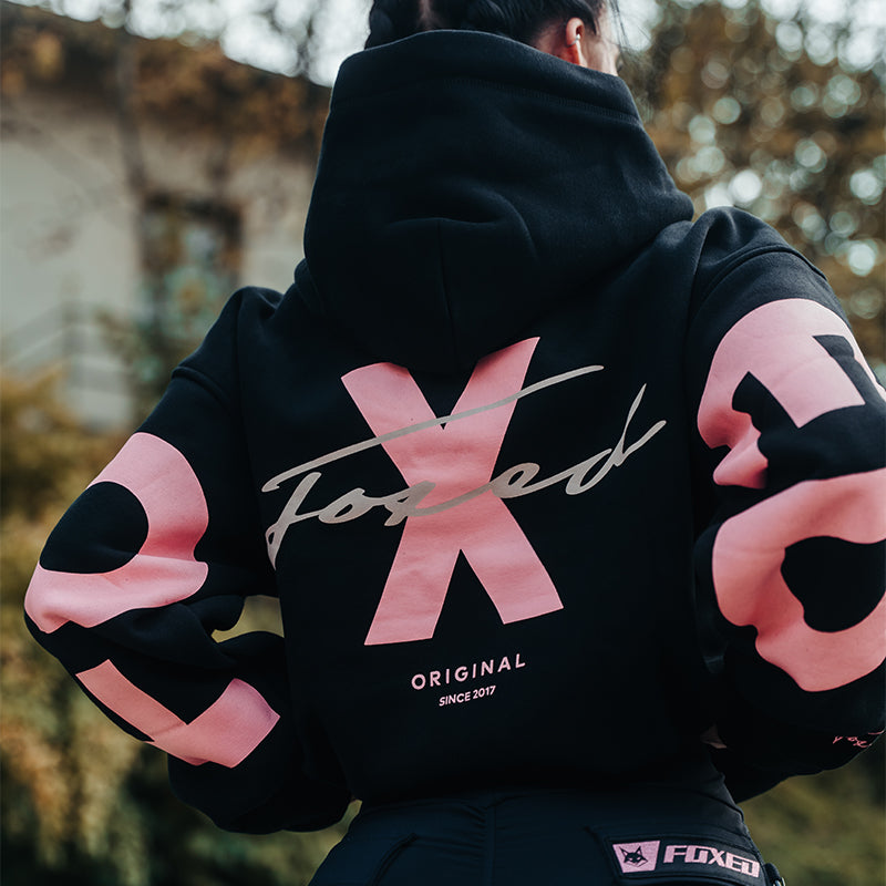 FOXED® STATEMENT HOODIE BLACK/PINK