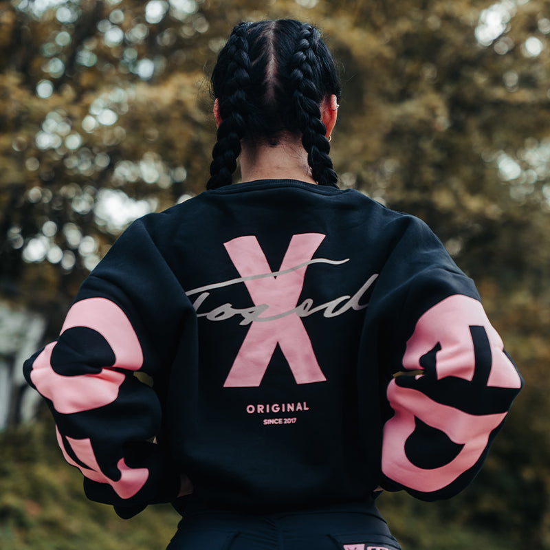 FOXED® STATEMENT OVERSIZE SWEATER BLACK ROSE