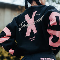 FOXED® STATEMENT OVERSIZE SWEATER BLACK ROSE