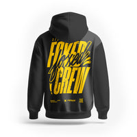 FOXED® CREW UNISEX HOODIE BLACK/YELLOW