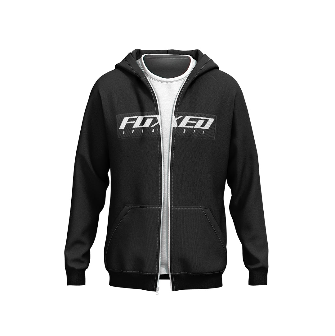 FOXED® "CLASSIC V2" UNISEX ZIP HOODIE BLACK HEAVY