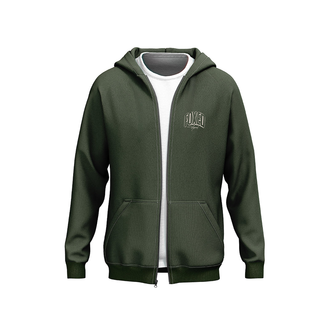FOXED® INFINITY UNISEX ZIP HOODIE FOREST GREEN