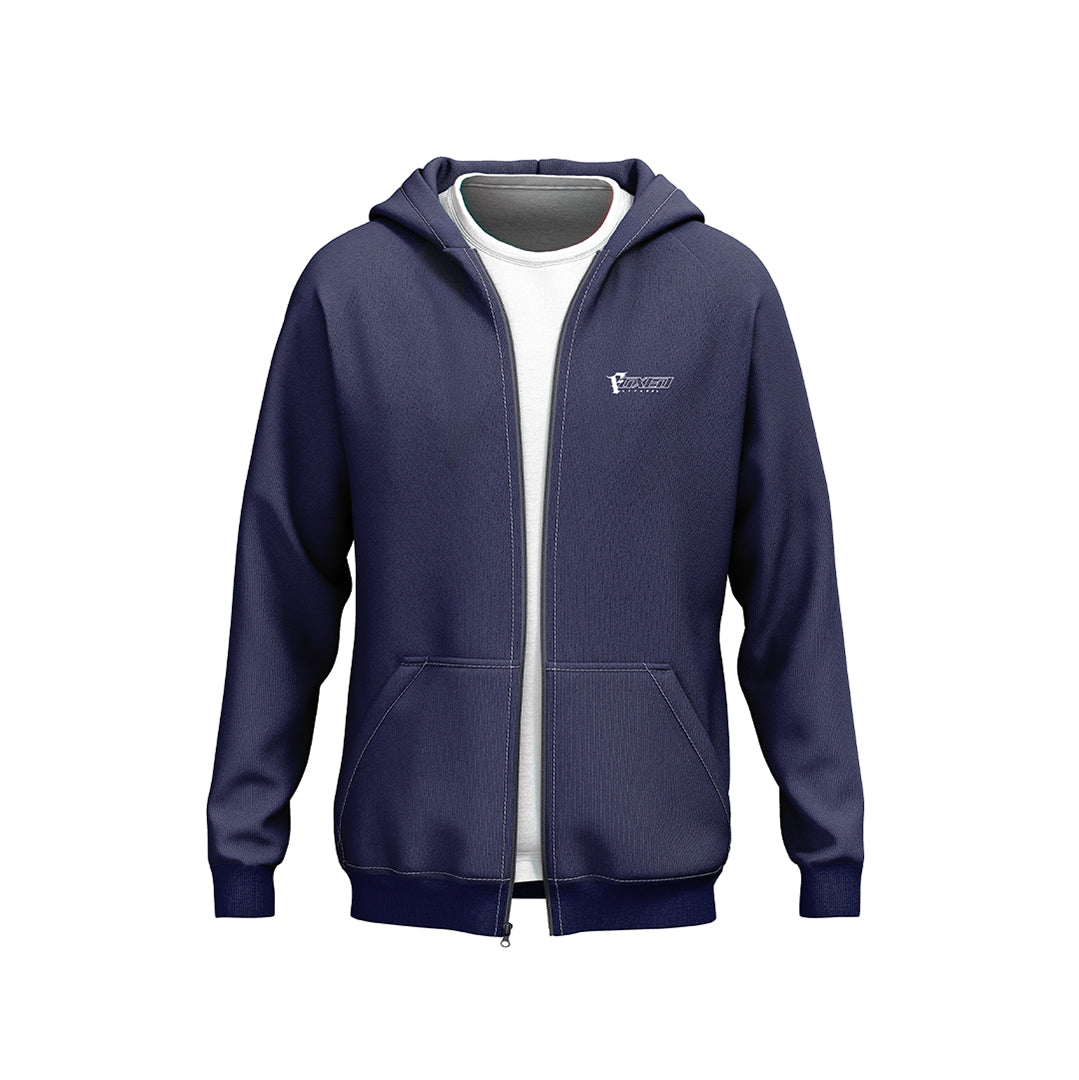 FOXED® "FOCUS" UNISEX HOODIE ZIPPER NAVY