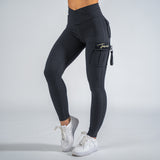 FOXED® CARGO 3-POCKET SIGNATURE LEGGINGS DENIM BLACK (BLUE TINT)