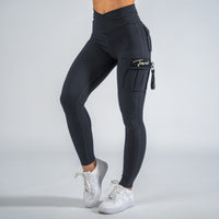 FOXED® CARGO 3-POCKET SIGNATURE LEGGINGS DENIM BLACK (BLUE TINT)