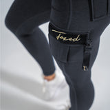 FOXED® CARGO 3-POCKET SIGNATURE LEGGINGS DENIM BLACK (BLUE TINT)