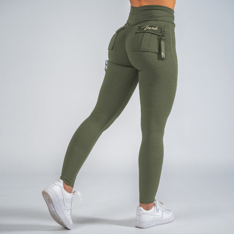 FOXED® CARGO 3-POCKET SIGNATURE LEGGINGS DENIM GREEN