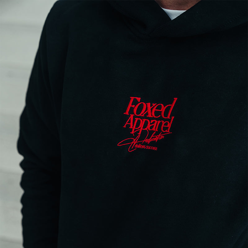 FOXED® DEDICATION PREMIUM UNISEX HOODIE BLACK/RED