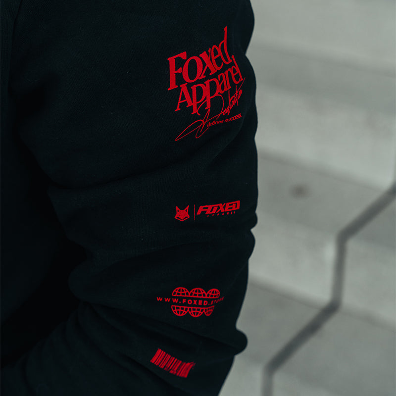FOXED® DEDICATION PREMIUM UNISEX HOODIE BLACK/RED