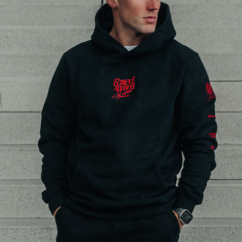 FOXED® DEDICATION PREMIUM UNISEX HOODIE BLACK/RED