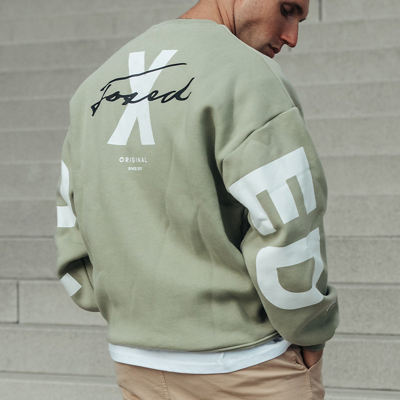 FOXED® STATEMENT OVERSIZE SWEATER MATCHA LATTE MEN 