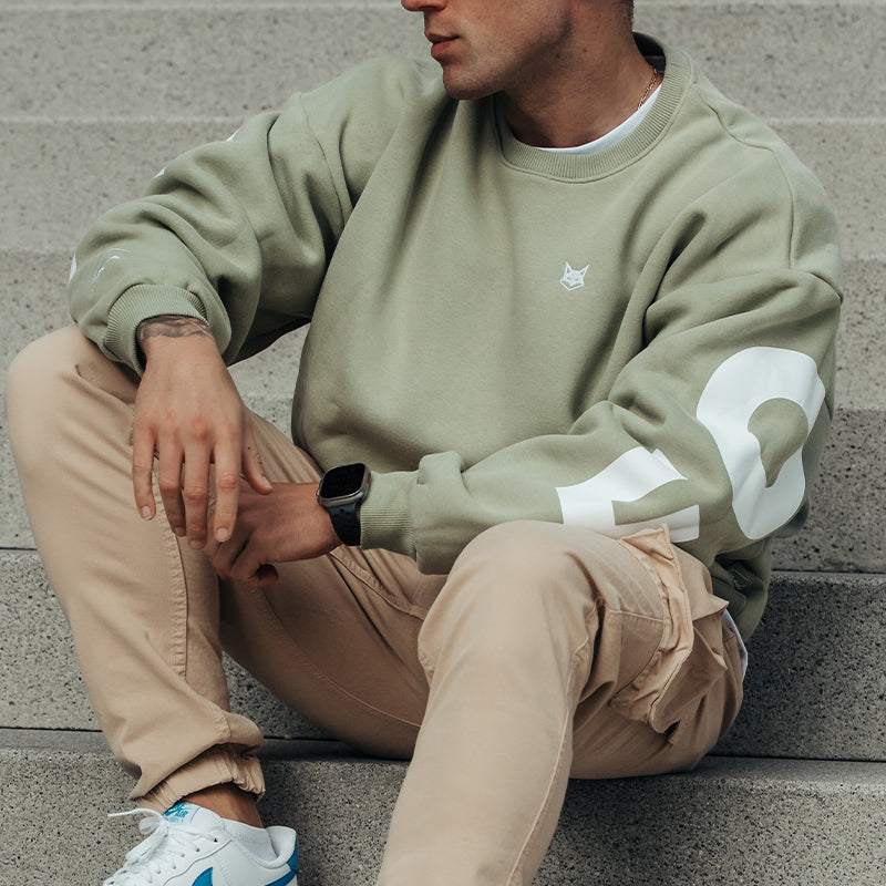 FOXED® STATEMENT OVERSIZE SWEATER MATCHA LATTE MEN 