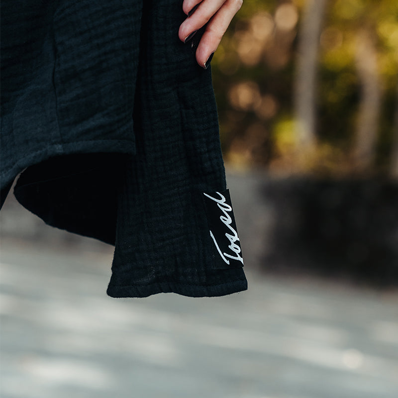 FOXED® MUSSELIN BLUSE BLACK ONESIZE