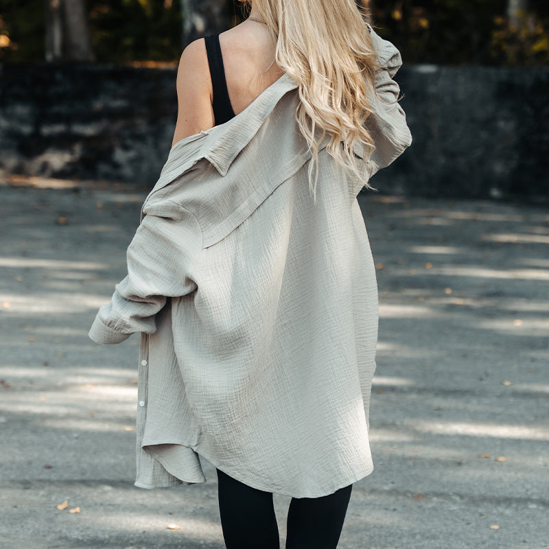 FOXED® MUSSELIN BLUSE MATCHA ONESIZE