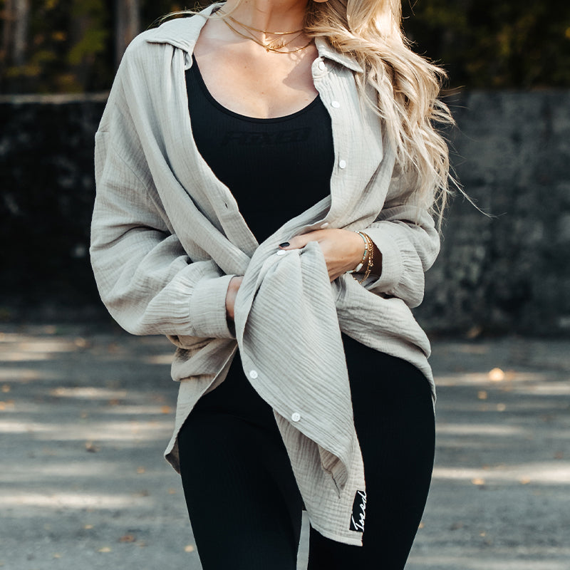 FOXED® MUSSELIN BLUSE MATCHA ONESIZE