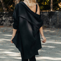 FOXED® MUSSELIN BLUSE BLACK ONESIZE