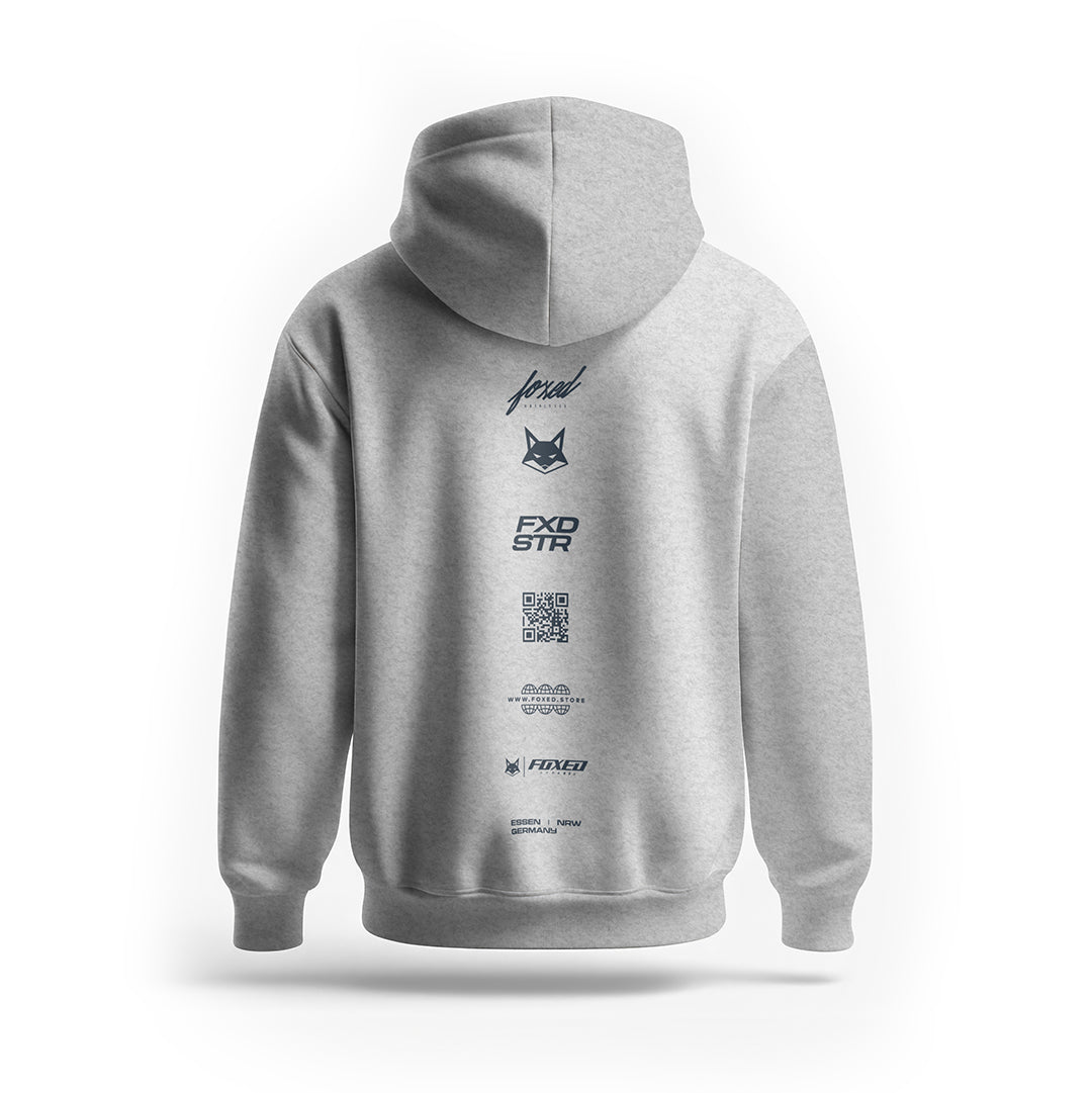 FOXED® VARSITY UNISEX HOODIE HEATHER GREY