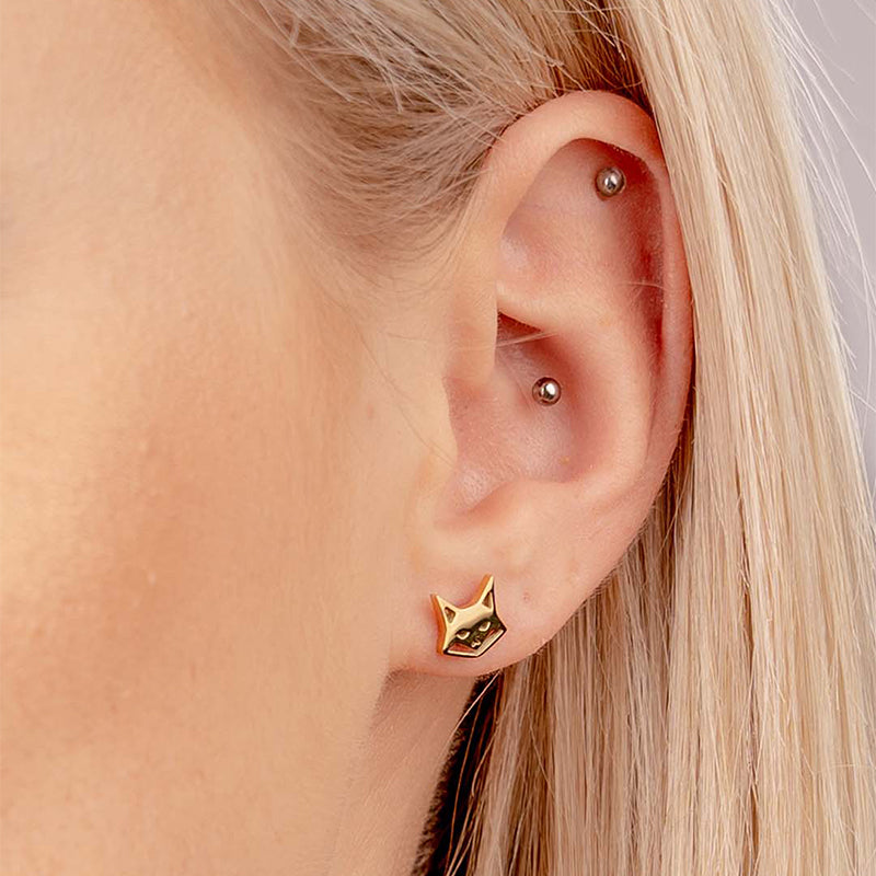 FOXED® "FOXDEVIL" EDELSTAHL STECKER GOLD