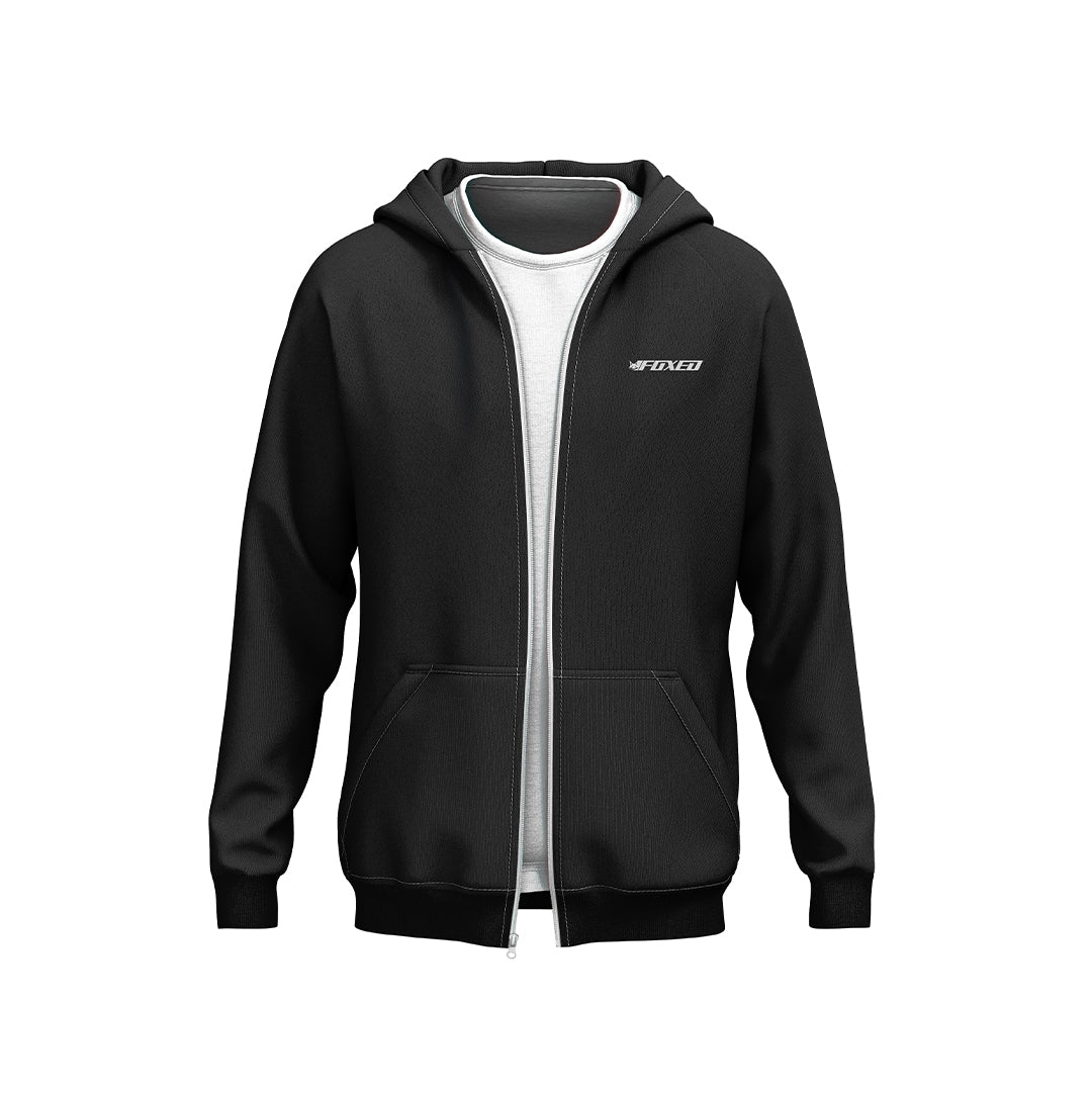 FOXED® "EVERYDAY" UNISEX ZIP HOODIE BLACK