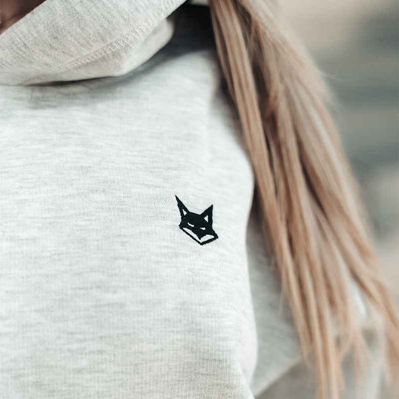 FOXED® STATEMENT HOODIE GREY MELANGE/BLACK