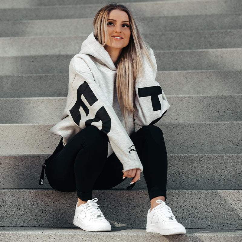 FOXED® STATEMENT HOODIE GREY MELANGE/BLACK