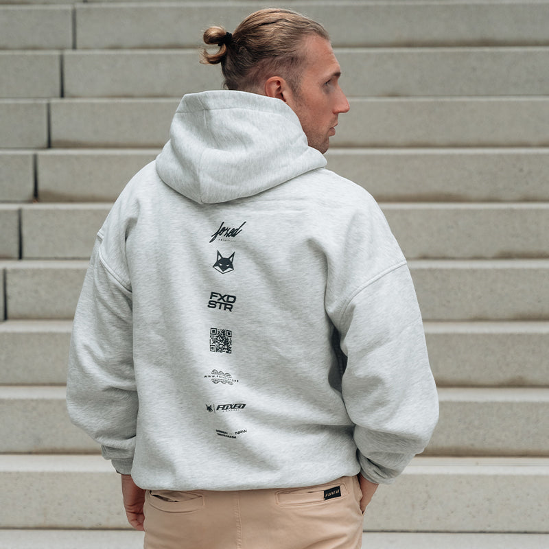 FOXED® VARSITY UNISEX HOODIE HEATHER GREY