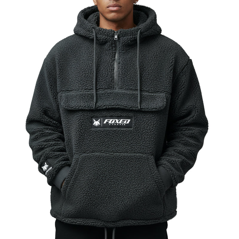 FOXED® HOODED TEDDY JACKET ANTHRAZIT (EXTRA HEAVY)