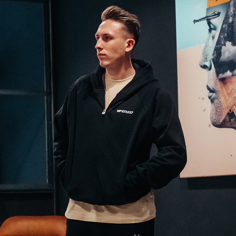 FOXED® "EVERYDAY" UNISEX ZIP HOODIE BLACK