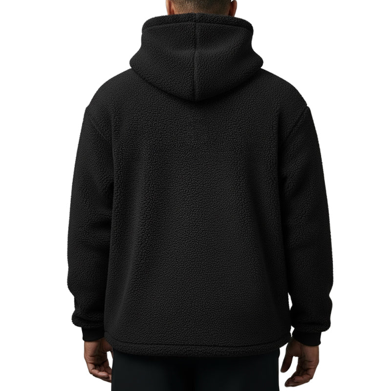 FOXED® HOODED TEDDY SHERPA JACKET BLACK (EXTRA HEAVY)