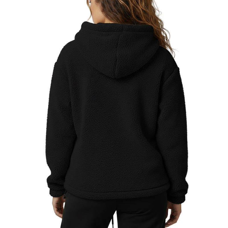 FOXED® HOODED TEDDY SHERPA JACKET BLACK (EXTRA HEAVY)