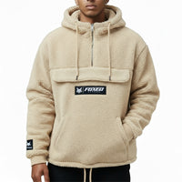 FOXED® HOODED TEDDY SHERPA JACKET CREME (EXTRA HEAVY)
