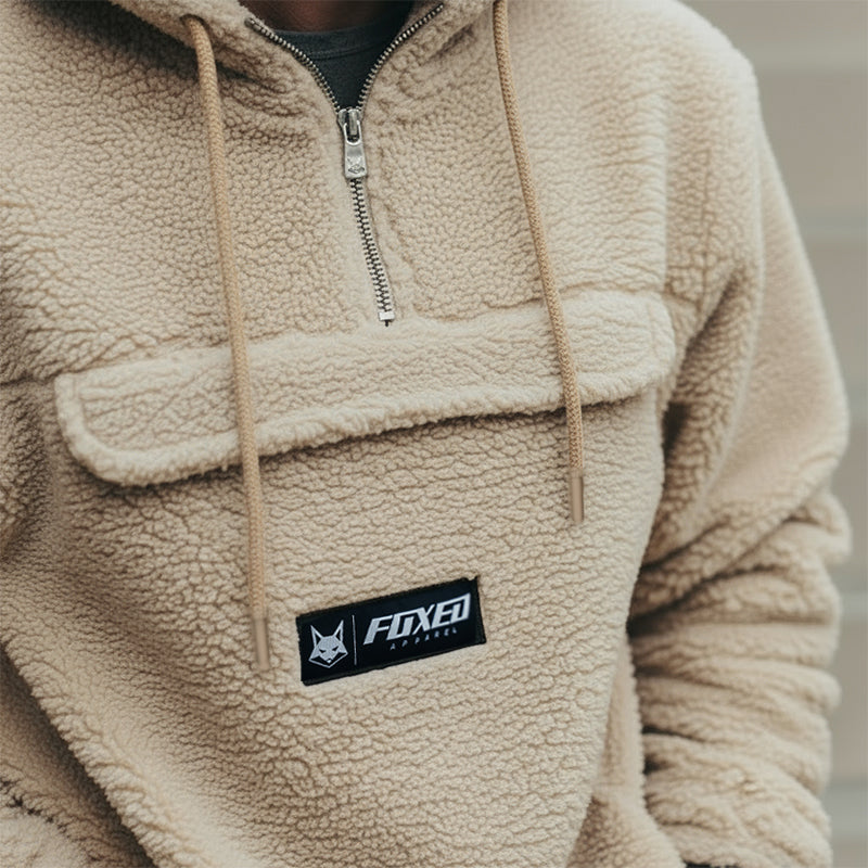 FOXED® HOODED TEDDY SHERPA JACKET CREME (EXTRA HEAVY)