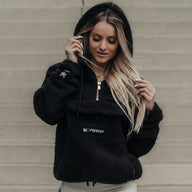 FOXED® HOODED TEDDY SHERPA JACKET BLACK (EXTRA HEAVY) WMN