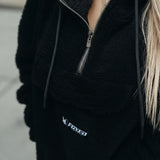 FOXED® HOODED TEDDY SHERPA JACKET BLACK (EXTRA HEAVY) WMN