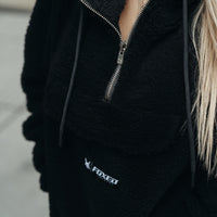 FOXED® HOODED TEDDY SHERPA JACKET BLACK (EXTRA HEAVY) WMN