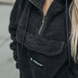 FOXED® HOODED TEDDY SHERPA JACKET GREY (EXTRA HEAVY) WMN