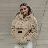 FOXED® HOODED TEDDY SHERPA JACKET CREME (EXTRA HEAVY) WMN