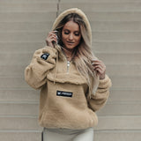 FOXED® HOODED TEDDY SHERPA JACKET CREME (EXTRA HEAVY) WMN