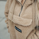 FOXED® HOODED TEDDY SHERPA JACKET CREME (EXTRA HEAVY) WMN