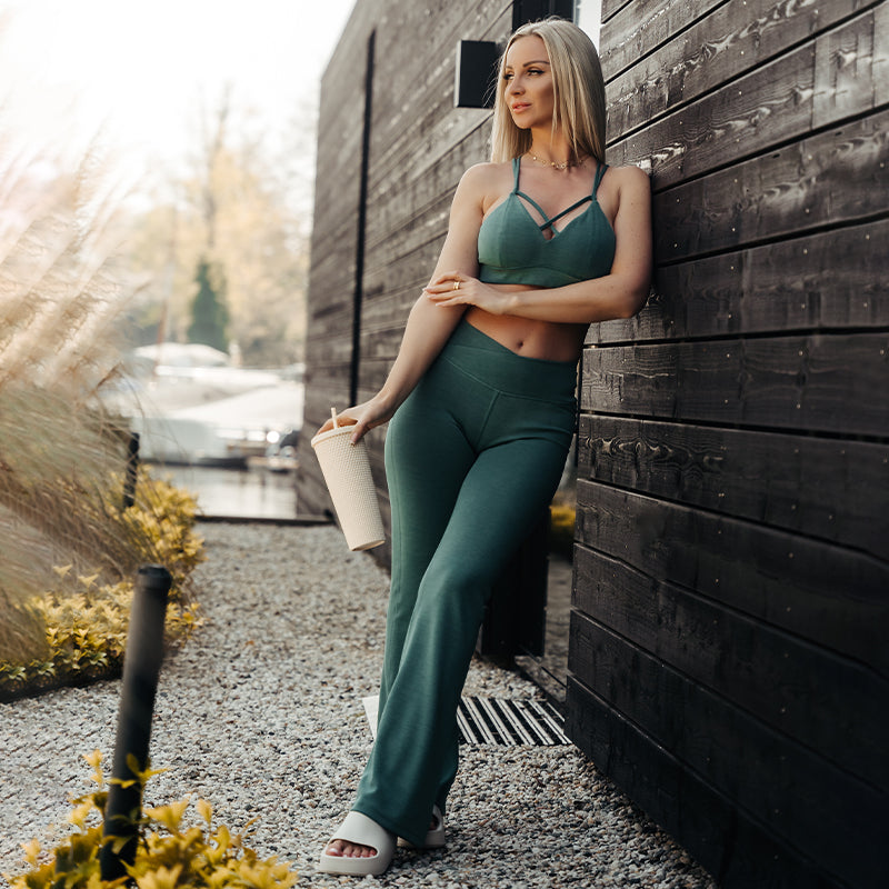 FOXED® MIA FLARED LEGGINGS LUXE GREEN