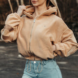 FOXED® STUDIOSTATE FLEECE CROPPED JACKET BEIGE
