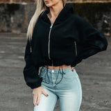 FOXED® STUDIOSTATE FLEECE CROPPED JACKET SCHWARZ