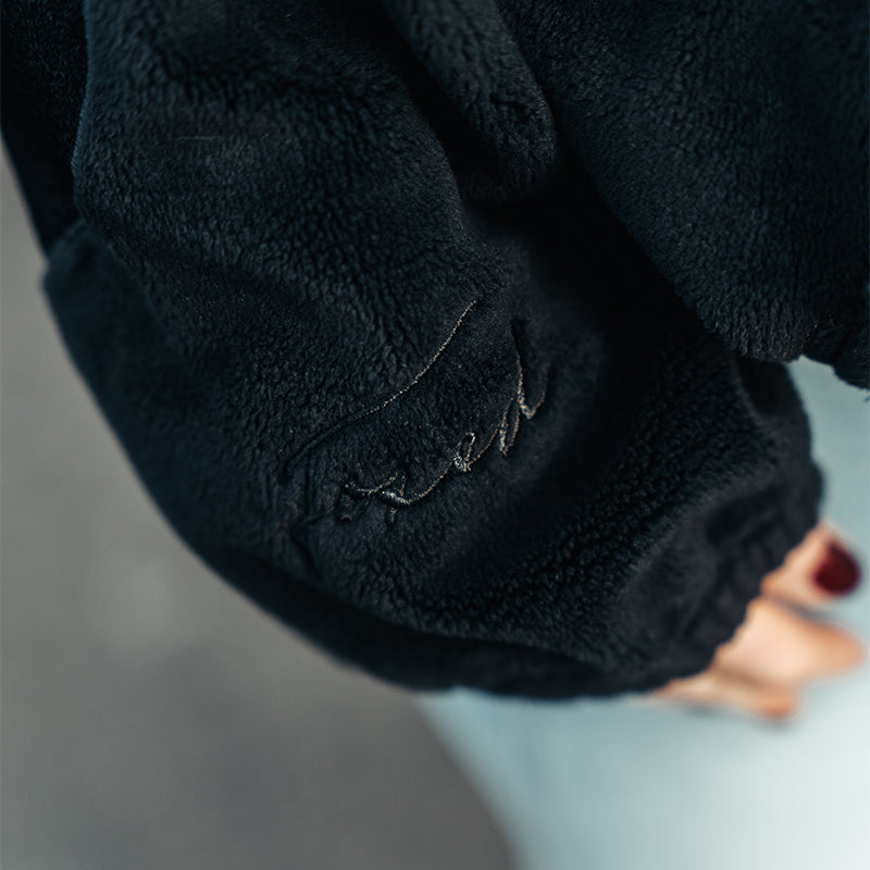 FOXED® STUDIOSTATE FLEECE CROPPED JACKET SCHWARZ
