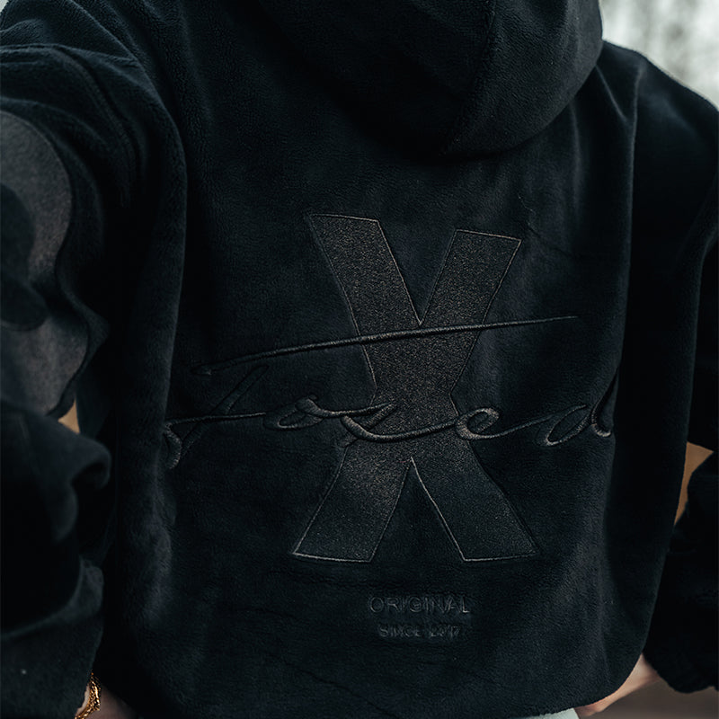 FOXED® STUDIOSTATE FLEECE CROPPED JACKET SCHWARZ